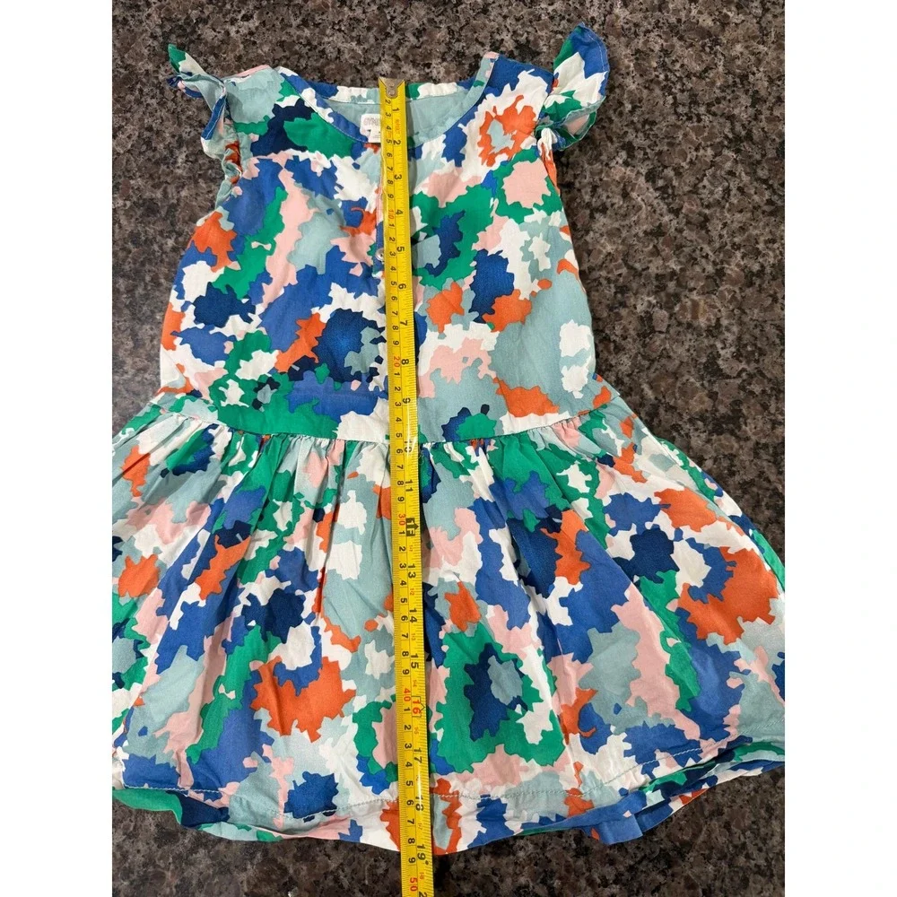 Gymboree Baby Girls 3T Abstract Floral Print Cotton Ruffle Dress Multi-Color